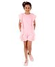 Kids Cave Frill Sleeves Solid Jumpsuit - Pink