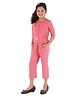 Kids Cave Three Fourth Sleeves Solid Jumpsuit - Pink