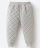 Kookie Kids Cotton Full Length Quilted Lounge Pant - Light Grey