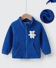 Kookie Kids Full Raglan Sleeves High Neck Collar Sweatjacket with Bear Applique & Kangaroo Pockets - Blue