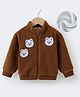 Kookie Kids Full Sleeves Winter Fur Jacket with Bear Patch - Brown
