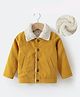 Kookie Kids Full Sleeves Jacket with Pocket & Fur Detailing - Yellow