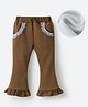 Kookie Kids Full Length Lounge Pants With Lace Detailing - Brown