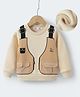 Kookie Kids Full Sleeves Winter Wear T-Shirt with Life Jacket Print - Beige