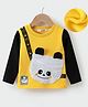Kookie Kids Full Sleeves Winter Wear T-Shirt with Panda & Pocket Detailing  - Yellow
