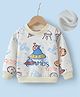 Kookie Kids Full Sleeves Winter T-Shirt With Space Theme Print - White