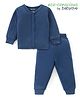 Babyoye Cotton Modal Blend Solid Dyed Full Sleeves Thermal Vest & Pant With Solid Colour - Blue