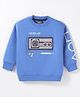Little Kangaroos Cotton Knit Full Sleeves Sweatshirt with Radio Print - Blue