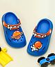 Yellow Bee Space Theme Applique Detailed Clogs - Blue