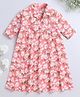The Magic Wand Three Fourth Sleeves Floral Printed Dress - Peach