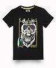 GINI & JONY Half Sleeves Tiger Printed Tee - Black