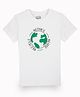 PALM TREE Cotton Half Sleeves Reduce Reuse Recycle Text Printed Tee - White