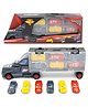 Elecart Diecast Metal Alloy Cars 3 Carrier Truck Hauler with 6 Small Stylish Metal Racing Cars - Jackson Storm & Mc Queen, Great Toys for Kids Transport Car Carrier Truck With Carrying Case (Multicolor)