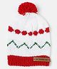 The Original Knit Handmade Self Designed Cap - White & Red