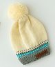 The Original Knit Handmade Self Designed Cap - Off White & Grey