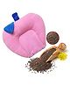 Fantasy India Apple Shape Soft Fabric New Born Baby Head Shaping Pillow with Mustard Seeds/Baby Rai Pillow for 0-12 Months Pink