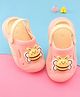 Oh! Pair Slip On Clogs With Back Strap Closure & Bee Applique - Pink