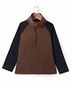 Kanvin Fleece Knit Full Raglan Sleeves Solid Colour Winter T-Shirt - Brown & Black
