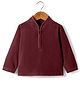 Kanvin Fleece Woven Full Sleeves Solid Colour Sweatjacket - Maroon