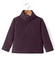 Kanvin Fleece Woven Full Sleeves Solid Colour Sweatshirt - Wine