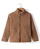 Kanvin Fleece Woven Full Sleeves Solid Colour Winter Jacket - Beige