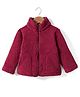 Kanvin Fleece Woven Full Sleeves Solid Colour Winter Jacket - Wine