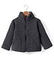 Kanvin Fleece Woven Full Sleeves Solid Colour Winter Jacket - Black