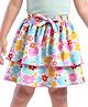 Babyhug Single Jersey Knit Knee Length Layered Floral Printed Skirt - Multicolor