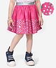 Babyhug Single Jersey Knit Knee Length Skirt With Foil Stars Print - Pink