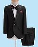Robo Fry Woven Full Sleeves Solid 3 Piece Party Suit With Bow - Black