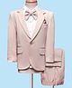 Robo Fry Woven Full Sleeves Solid Colour 3 Pieces Party Suit with Bow - Baby Pink