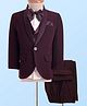 Robo Fry Woven Full Sleeves Solid 4 Piece Party Suit with Bow - Maroon