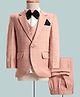 Robo Fry Woven Full Sleeves Checks 4 Piece Party Suits - Peach
