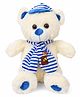 Fun Toys Kitty Soft Toy With Muffler & Cap Off White Blue - Height 30 cm