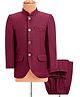 Robo Fry Full Sleeves  Solid Color Jodhpuri Coat with Pant - Maroon
