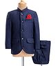 Robo Fry Full Sleeves  Solid Color Jodhpuri Coat with Pant - Dark Blue