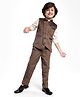 Robo Fry Woven Full Sleeves Printed 3 Piece Party Suit - Brown