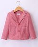 Simply Premium Cotton Full Sleeves Textured Striped Partywear Blazer Solid Colour - Red