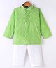 JAV Creations Full Sleeves Leheriya  Printed Kurta With  Pyjama - Green