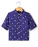 JAV Creations Full Sleeves Bandhani Printed Shirt - Royal Blue