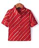JAV Creations Full Sleeves Leheriya Printed Shirt - Maroon