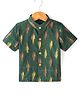 JAV Creations Half Sleeves Ikat Printed Shirt - Green