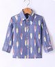 JAV Creations Full Sleeves Ikat Printed Shirt - Blue