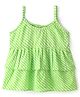 JAV Creations  Sleeveless Leheriya Designed Peplum Layered Top -  Green