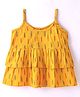 JAV Creations  Sleeveless Ikat  Designed Peplum Layered Top -   Yellow