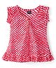 JAV Creations Frill Sleeves Leheriya Designed Top  - Red