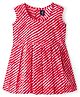 JAV Creations Sleeveless Leheriya Designed Dress - Red