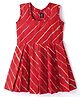 JAV Creations Sleeveless Leheriya Designed Dress - Maroon