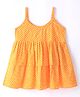 JAV Creations Sleeveless Leheriya Designed Dress - Yellow
