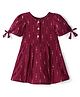 JAV Creations Half Sleeves Abstract  Designed Dress -   Maroon